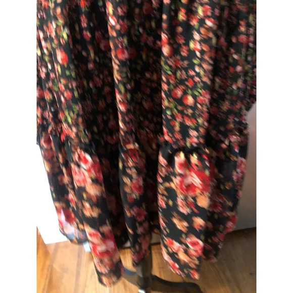 CE CE FLORAL DRESS XS SMOCKED LINED FLIRTY FLOW - Picture 4 of 11